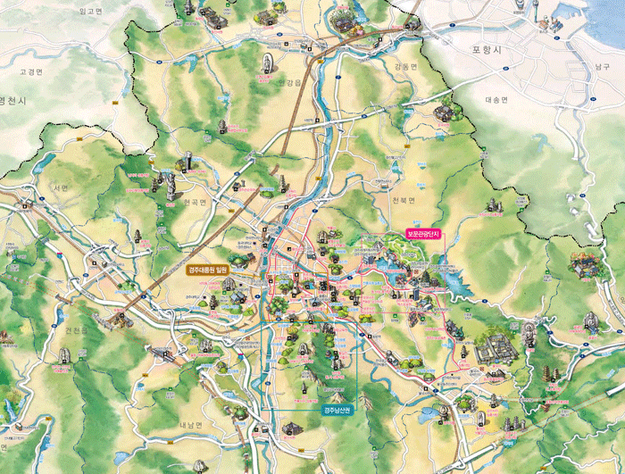 경주 관광 지도